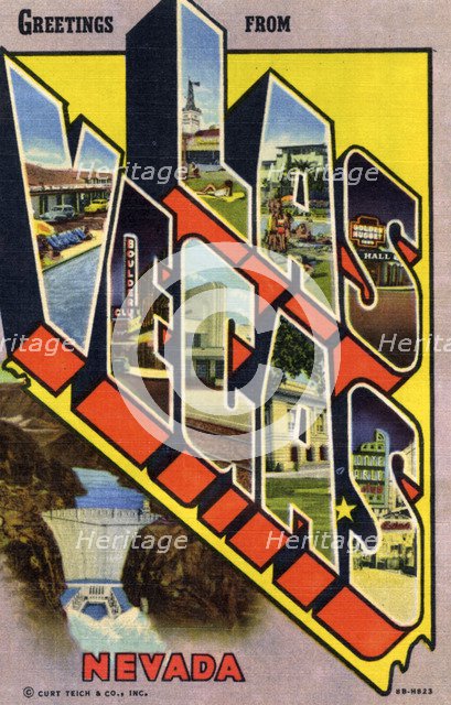 'Greetings From Las Vegas, Nevada', postcard, 1946. Artist: Unknown