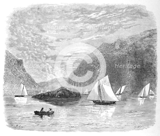 'Entrance to the Highlands near Newburgh', 1883. Artist: G. Wyand.