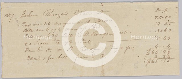 Record of taxes on property, including enslaved persons, owned by John Rouzee, October 2, 1817. Creator: Unknown.