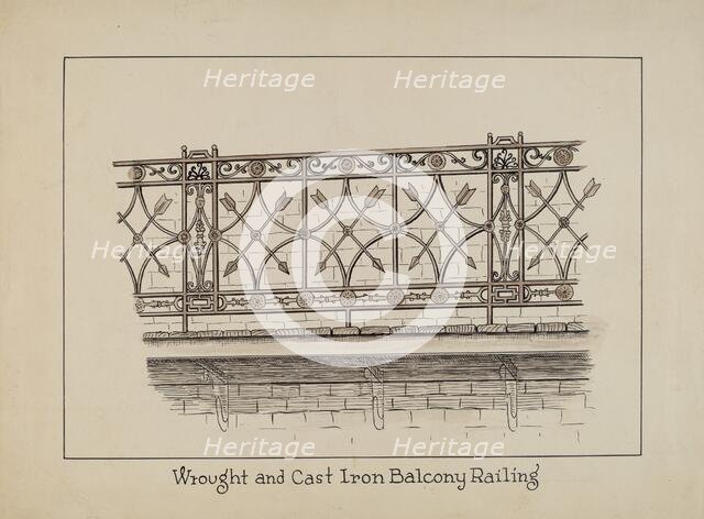 Balcony Railing, c. 1936. Creator: Lucien Verbeke.