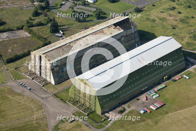 Airship hangars, RAF Cardington, Bedfordshire, c2010s(?). Artist: Damian Grady.