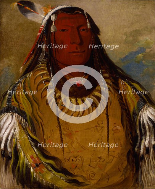 Pa-ris-ka-roó-pa, Two Crows, a Chief, 1832. Creator: George Catlin.