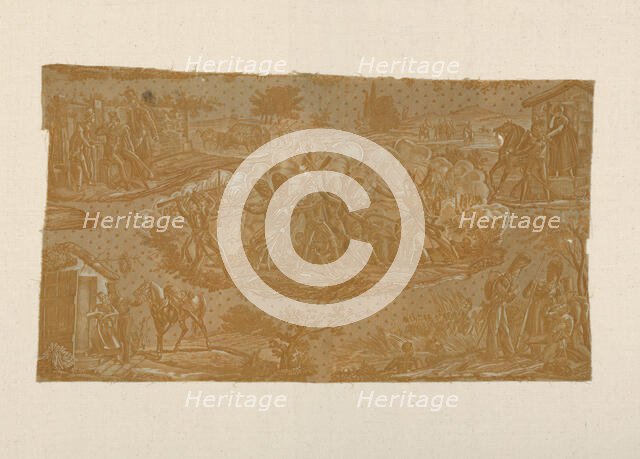 Cambronne at Waterloo (Furnishing Fabric), France, 1820/25. Creator: Hartmann et Fils.