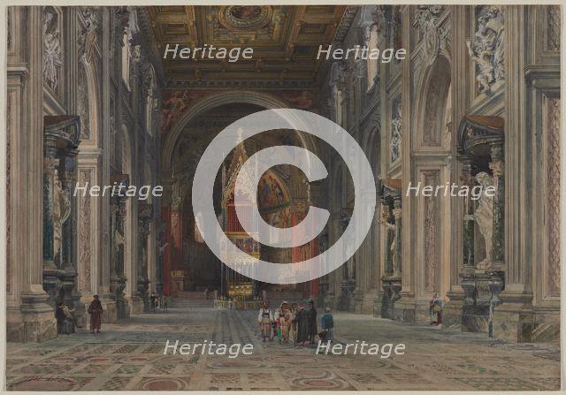 Interior of San Giovanni in Laterano, Rome, c. 1896. Creator: Martino del Don (Italian).