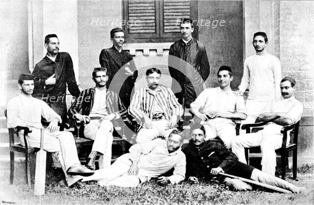 The Parsee Representative Cricket Team at Bombay - the Champion Team in India, 1890. Creator: George Meisenbach.