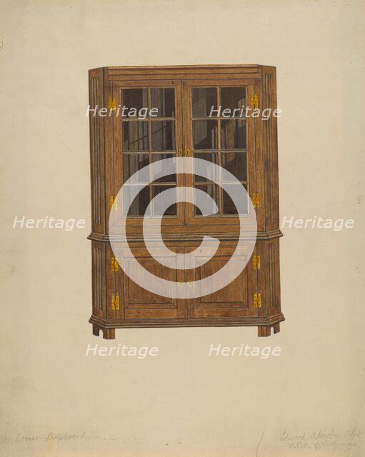 Corner Cupboard, 1935/1942. Creator: Edward A Darby.
