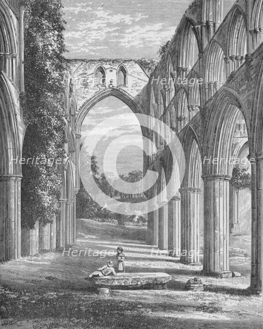 'Choir, looking North', Rievaulx Abbey, c1880, (1897). Artist: Alexander Francis Lydon.
