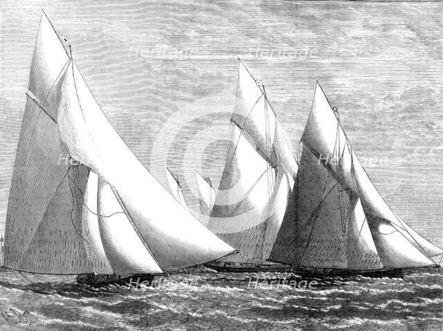 ...Royal London Yacht Club [race]...Dover to Southend...passing the Goodwin Light-Ship, 1874. Creator: Unknown.