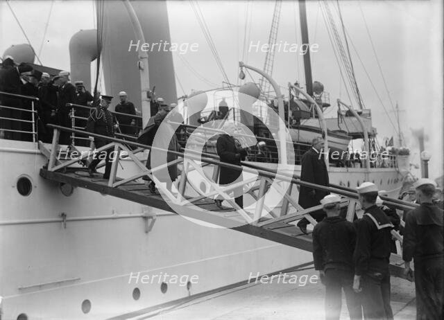 French Commission To U.S. Arriving at Navy Yard On 'Mayflower', 1917. Creator: Harris & Ewing.