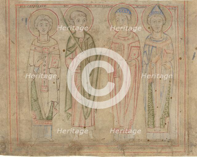 Saints Cyprian, Vitus, Stephen, and Cornelius, third quarter 12th century. Creator: Unknown.