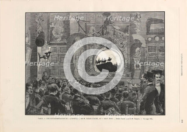 L'Épopée by M. Caran d'Ache at the shadow theater "Chat noir", 1887. Creator: Tinayre, Louis (1861-1942).