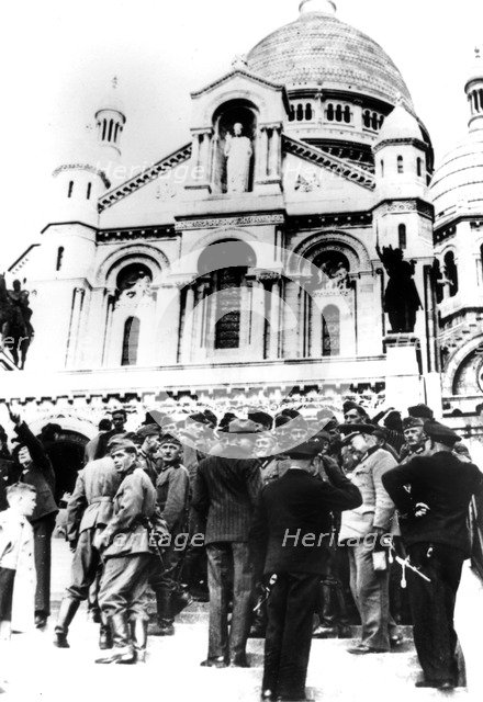 German soldiers outside the Sacre Coeur, Montmartre, Paris, 10 October 1940. Artist: Unknown
