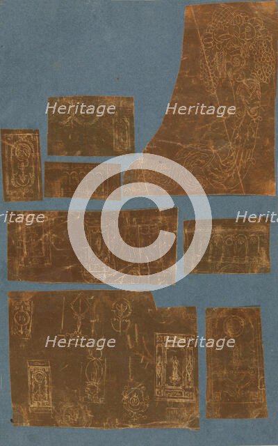 Page from a Scrapbook containing Drawings and Several Prints of Architecture, Int..., ca. 1800-1850. Creators: Workshop of Charles Percier, Workshop of Pierre François Léonard Fontaine.