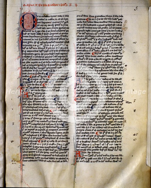 Page of parchment 'Summa Theologica' by St. Thomas Aquinas, possibly copied in France, before 1323.