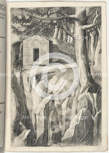 Monastic Cell of the Blessed John of La Verna (Cella del beato Giovanni della Verna) [plate T], 1612 Creator: Jacopo Ligozzi.