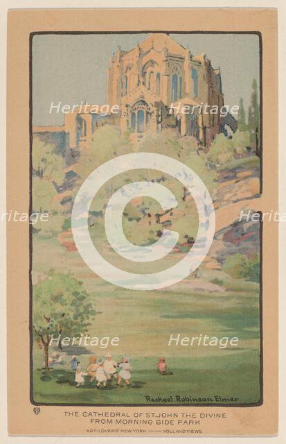 The Cathedral of St. John the Divine from Morningside Park, 1914. Creator: Rachael Robinson Elmer.