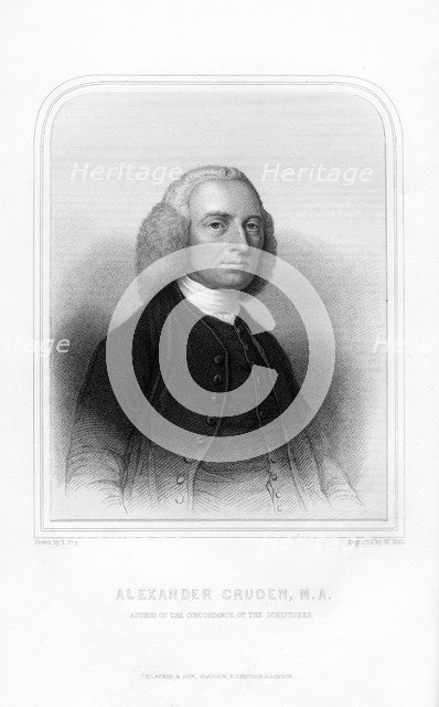 Alexander Cruden, author of a concordance to the Bible, (1870).Artist: W Holl