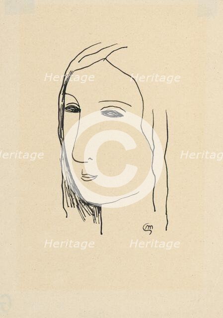 Girl's head, 1928-1929. Creator: Mikulas Galanda.