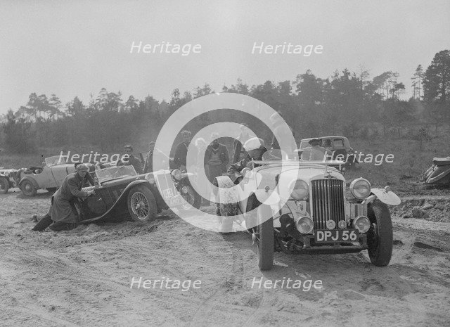 Talbot 10 Sports of DH Perring competing in the Great Weat Motor Club Trial, 1938. Artist: Bill Brunell.