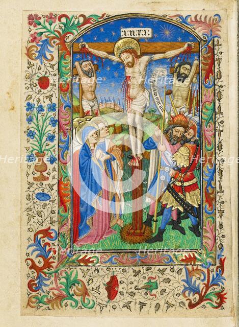 The Crucifixion; Book of Hours, about 1430-1440. Creator: Fastolf Master.