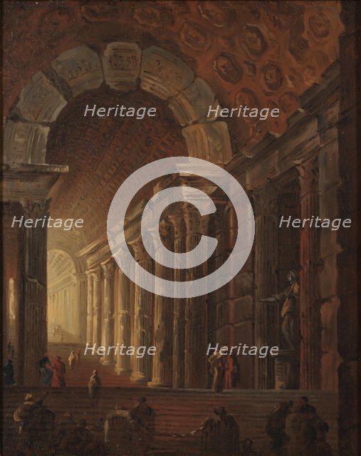 A Vaulted Staircase. Architectural Piece. Creator: Johan Gottlob Brusell.