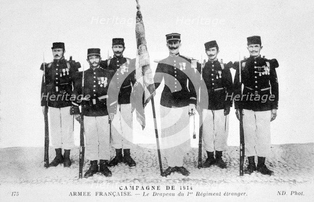 The flag of the 1st Regiment of the French Foreign Legion, 1914. Artist: Unknown