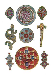 'Romano-British Enamelled Ornaments (British Museum)', 1st-2nd century, (1902). Artist: Unknown.