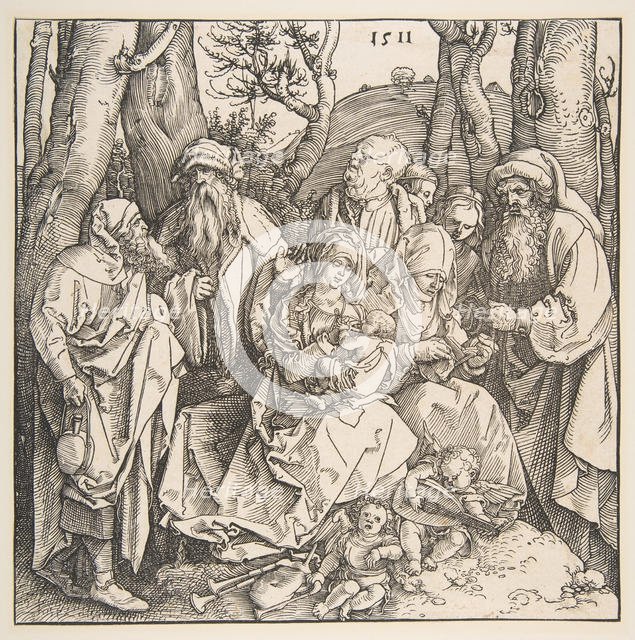The Holy Family with Saints and Two Musical Angels, 1511. Creator: Albrecht Durer.