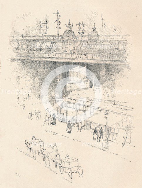 'Corner of Villiers Street, Charing Cross', 1896. Artist: Joseph Pennell.