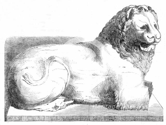 Colossal lion from Cnidus, 1861. Creators: John Jessop Hardwick, Unknown.