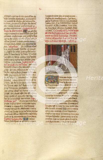 Alexander the Great Finding Darius in Chains; Miroir Historial, about 1475. Creator: Unknown.