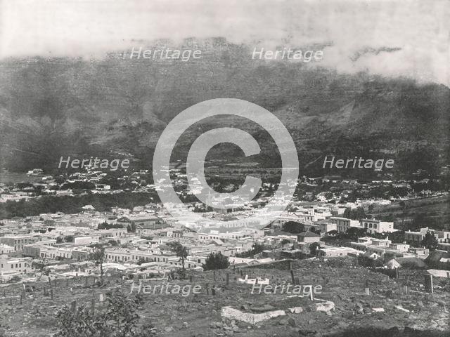 General view showing Table Mountain wreathed in vapour, Cape Town, South Africa, 1895.  Creator: Unknown.