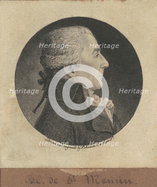 Bénigne-Charles Févret de Saint-Mémin, 1796. Creator: Charles Balthazar Julien Févret de Saint-Mémin.