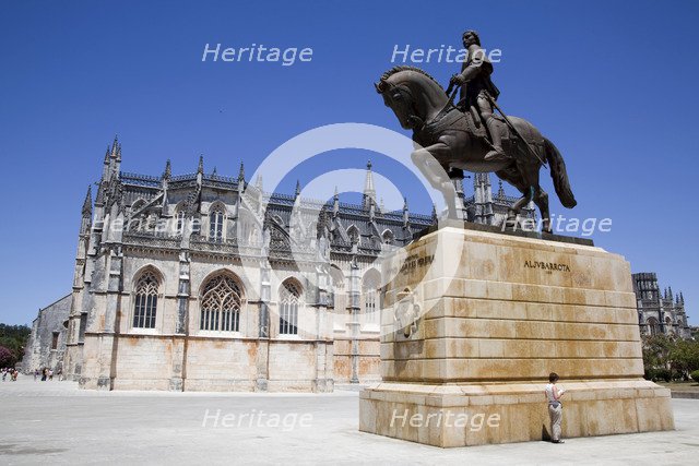 Monastery and statue of Nuno Alvares Pereira, Monastery of Batalha, Batalha, Portugal, 2009. Artist: Samuel Magal