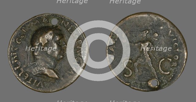 Sestertius (Coin) Portraying Emperor Vitellius, 69. Creator: Unknown.