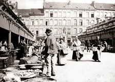 Market stalls, Antwerp, 1898.Artist: James Batkin