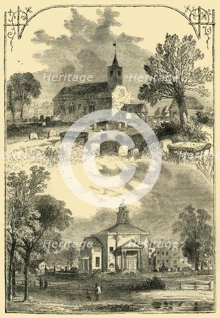 'Paddington Church: 1750 and 1805', (c1876). Creator: Unknown.