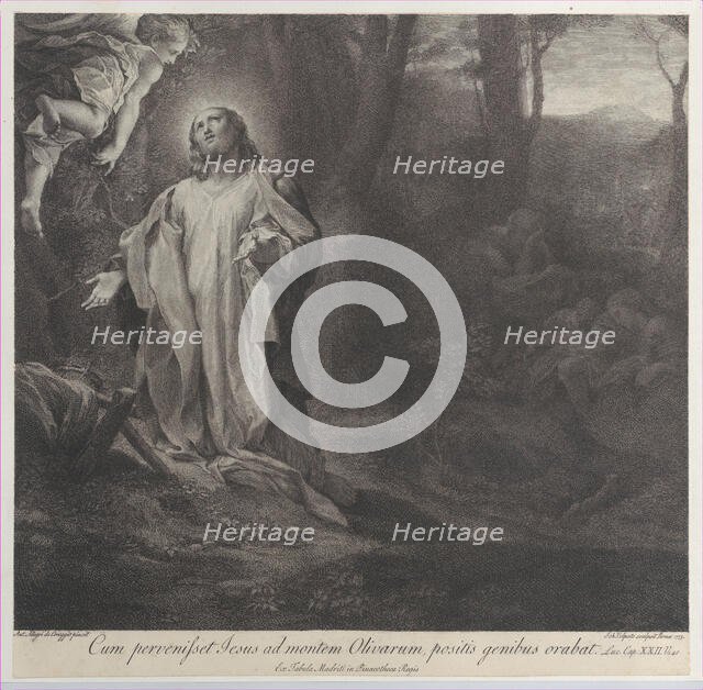 Christ on the Mount of Olives, with an angel at upper left, 1783-1812. Creator: Stefano Tofanelli.