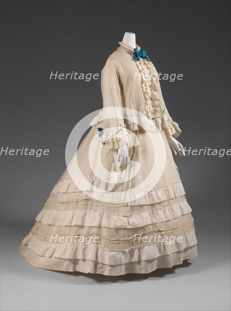 Morning dress, French, 1865-70. Creator: Unknown.