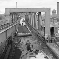 Barton Aqueduct over the Manchester Ship Canal, Greater Manchester, 1945. Artist: Eric de Maré