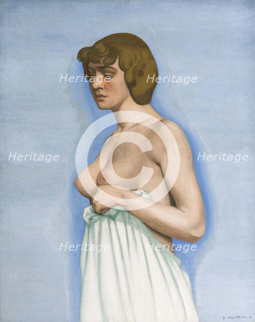 Femme tenant sa chemise, 1914. Creator: Vallotton; Felix Edouard (1865-1925).