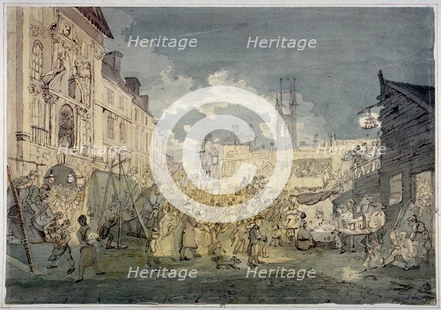 Bartholomew Fair, West Smithfield, City of London, 1813.                                Artist: John Nixon