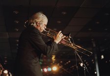 Bob Brookmeyer, Jazz Inn Party, Nordwijk, Netherlands, 1989. Creator: Brian Foskett.