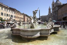 The Fountain of Neptune, Navona Square, Rome, Italy. Artist: Samuel Magal