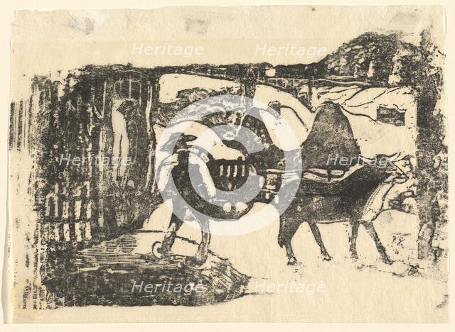 The Ox Cart (Le char a boeufs), in or after 1895. Creator: Paul Gauguin.