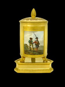 Ice pail depicting a Highlander and a Spanish militiaman, 1817-1819. Artist: Unknown.