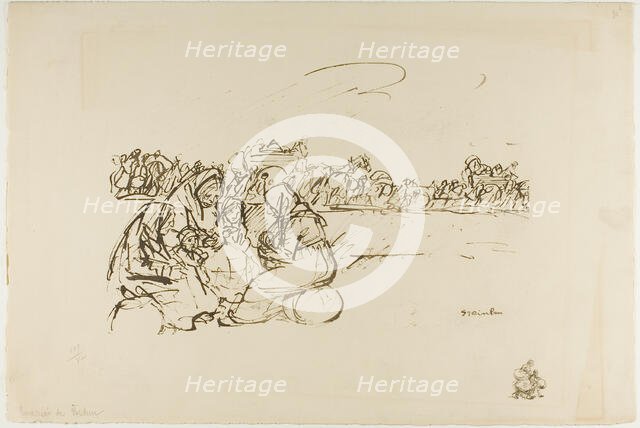 Evacuees from Verdun, plate thirty from Actualités, published May 1916. Creator: Theophile Alexandre Steinlen.