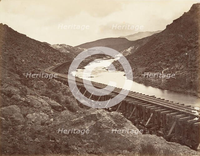 Eureka Quartz Mill and Flume, Nevada, 1875, printed ca. 1876. Creator: Carleton Emmons Watkins.