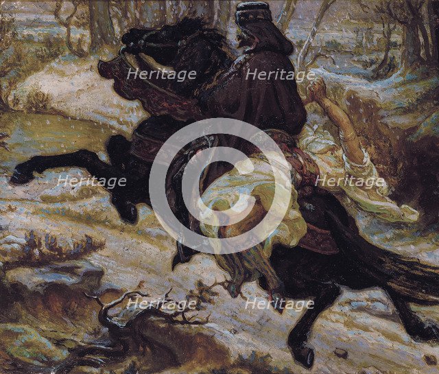 Slavic Count and Female Captive. Artist: Golovin, Alexander Yakovlevich (1863-1930)