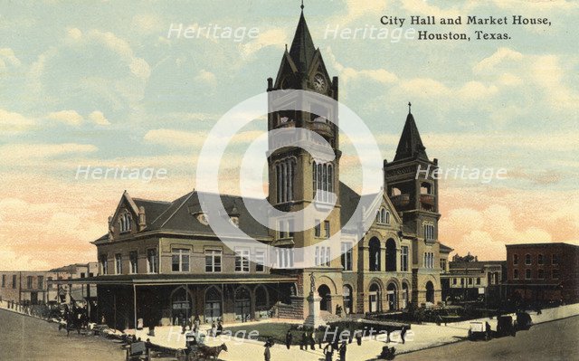 City Hall and Market House, Houston, Texas, USA, 1909. Artist: Unknown
